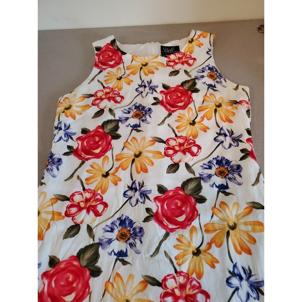 Style Exchange Womans Dress Sz 12  Sleevless Lined Floral Summer Cocktail‎ Party